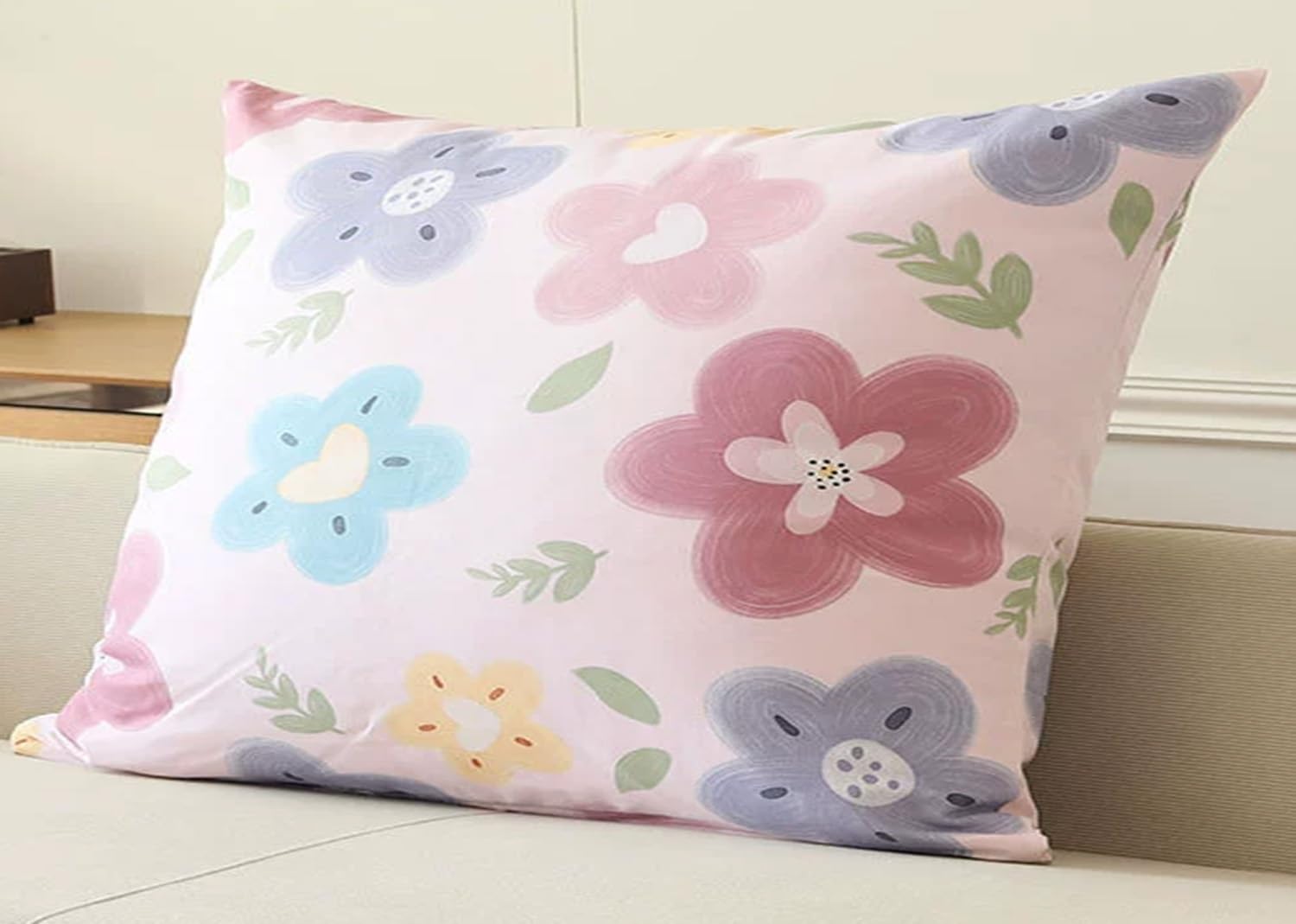 Boho Cotton Canvas Cushion Covers Modern Floral Decorative Pillowcases