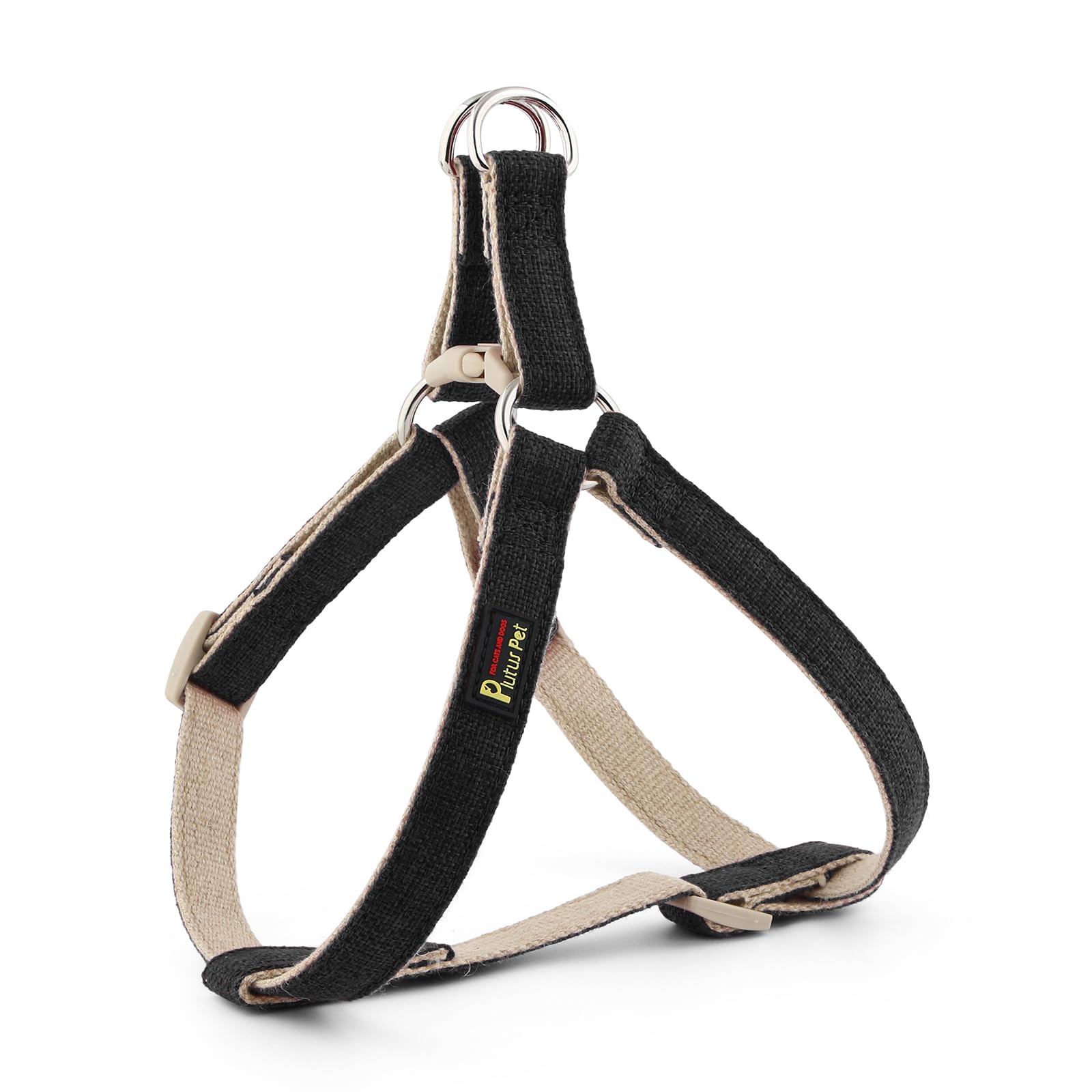 Plutus Pet Cotton Hemp Step in Dog Harness, Sustainable, Lightweight and Escape-Proof, Quick Fit Dog Harness for Puppy Small Medium and Large Dogs,