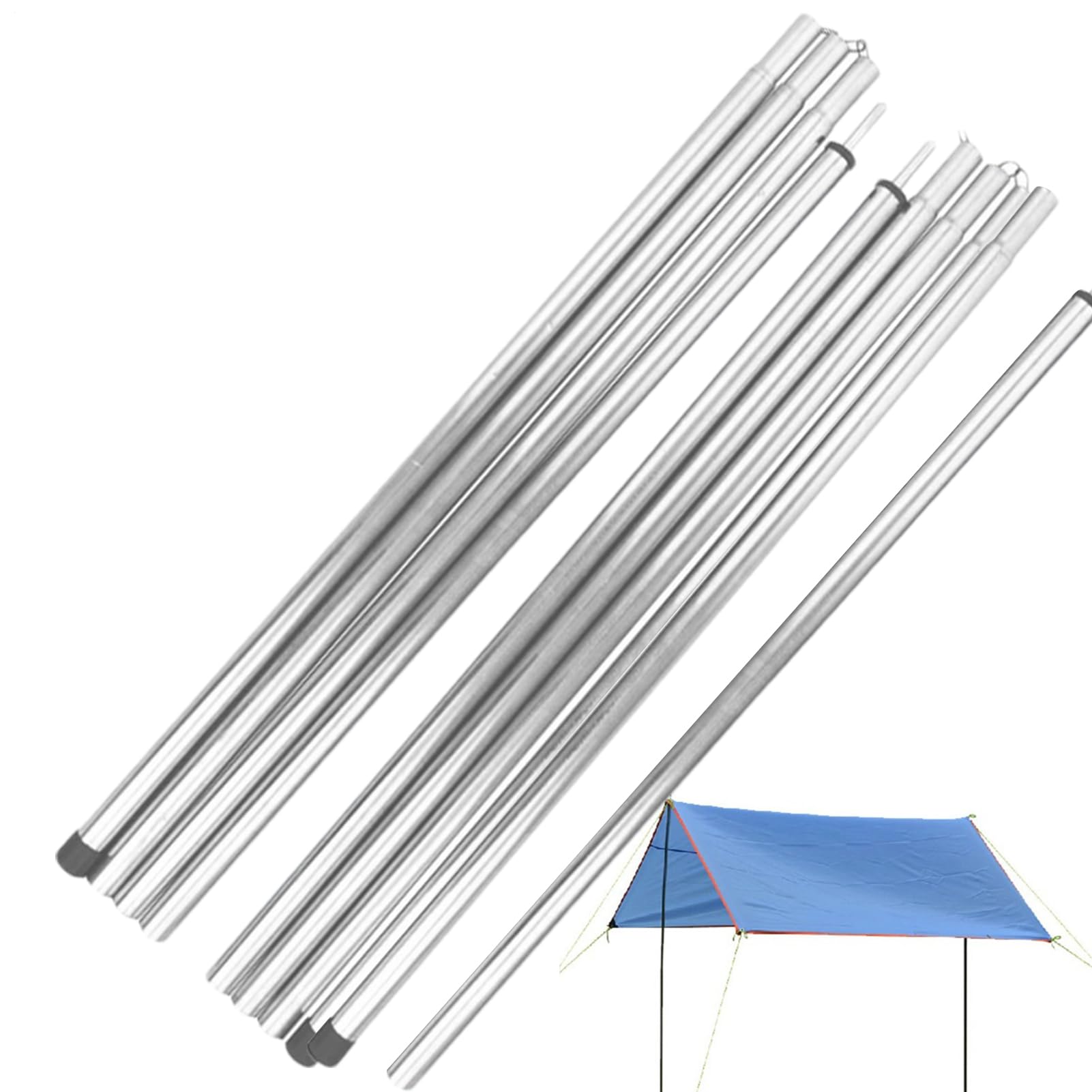 Poteaux de tente et bâche réglables avec tiges métalliques stables de remplacement