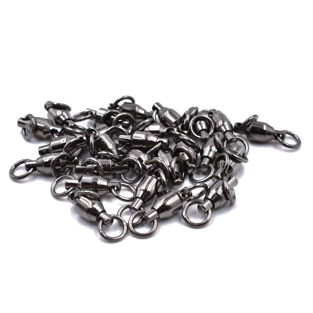 10pcs Size 0#~10# High Strength Ball Bearing Swivel with Welded Rings Fishing Hook Connectors in Saltwater or Freshwater (1#-45LB-10pcs) - Image 4