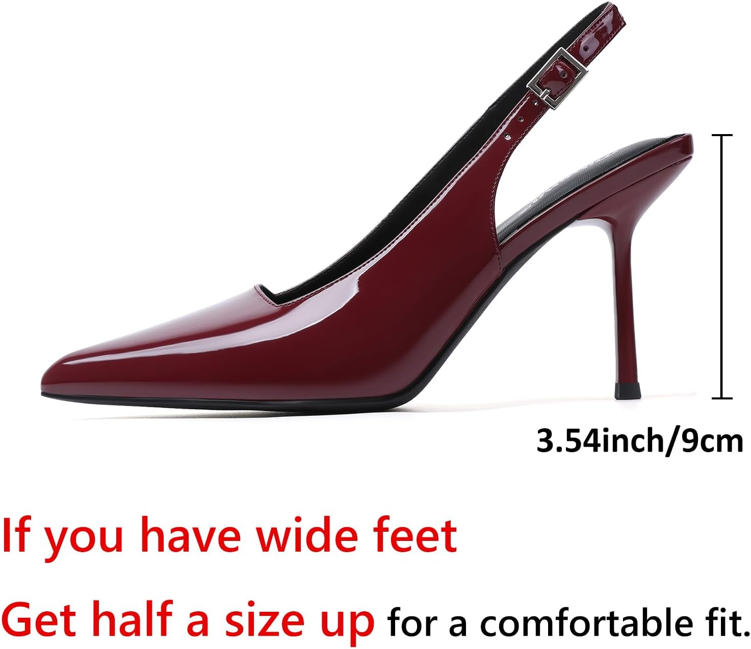RIBONGZ Sexy Slingback Pumps Elegant Dressy Heels for Women Closed Toe Pointy High Heels Wedding Bride Prom Party Evening Shoes - Image 4