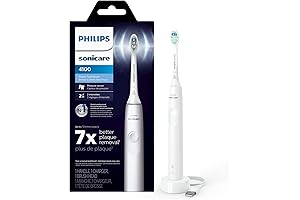 Philips Sonicare 4100 Rechargeable Electric Toothbrush with Pressure Sensor, White HX3681/23