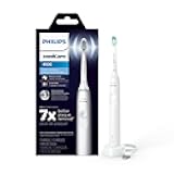 Philips Sonicare 4100 Rechargeable Electric Toothbrush, with Pressure Sensor, 2 Intensity Settings, SmarTimer and QuadPacer, 14-Day Battery Life, White, Model HX3681/23