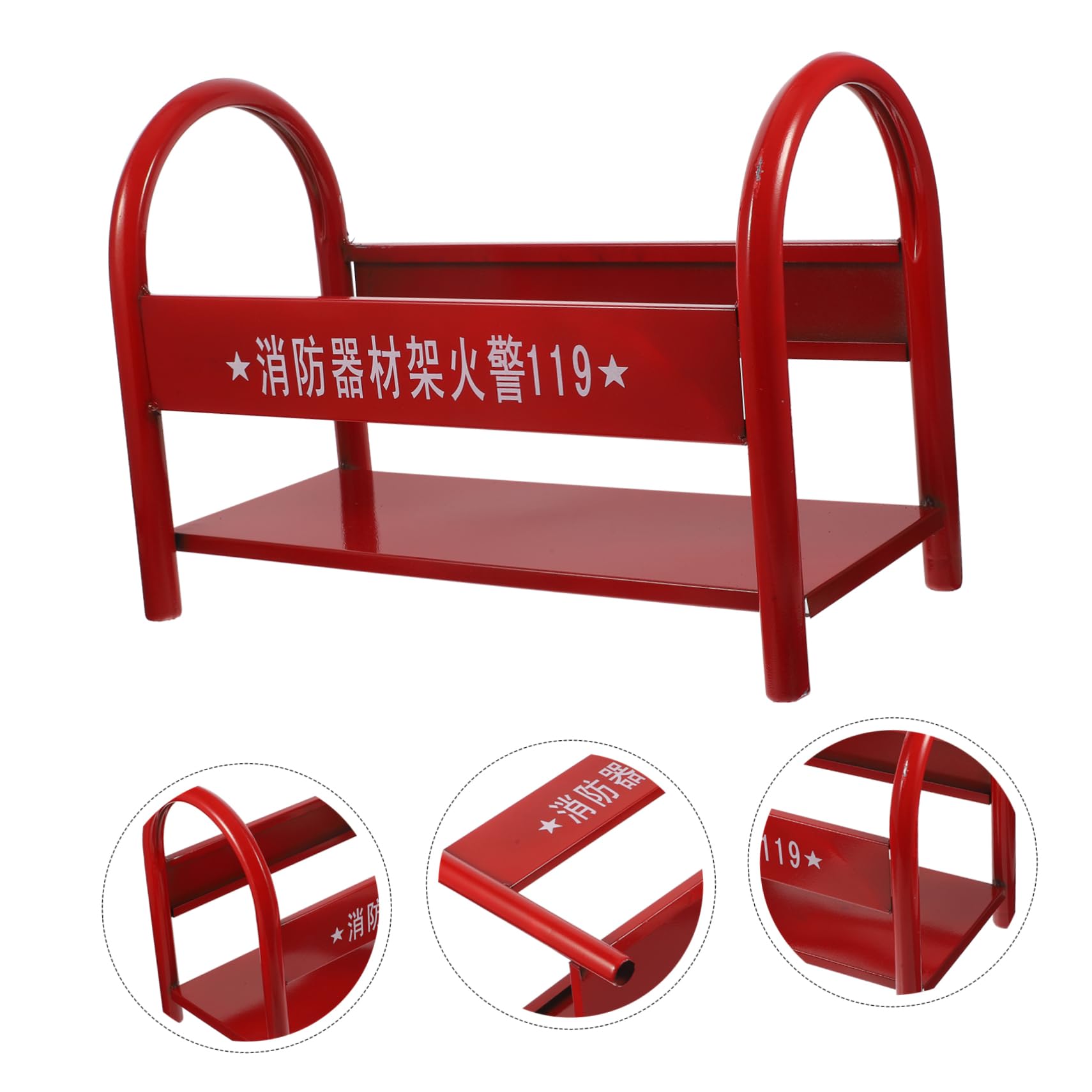 Soporte para Extintor de Incendios Rojo de Hierro 2-4kg | Estructura Simple y Resistente, para Escuela y Centro Comercial, Acabado Cuidado Estilo Aleatorio