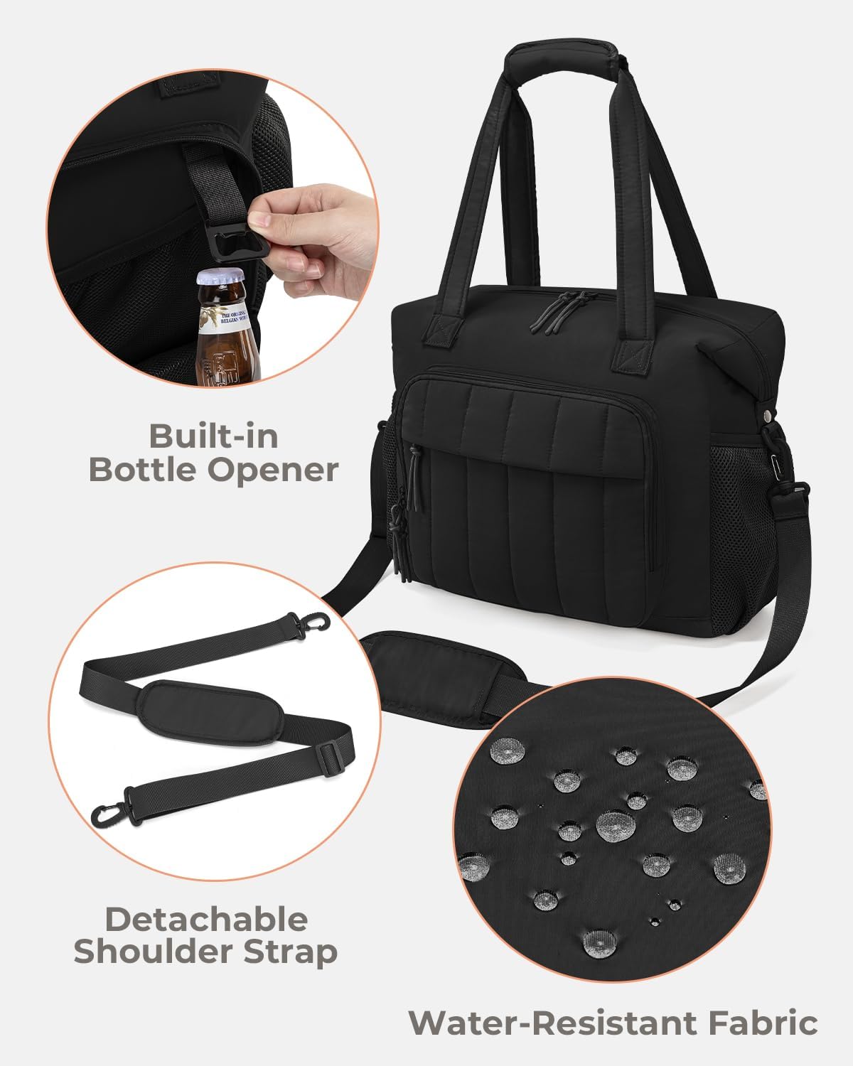 Puffer Cooler Bag 35 Cans Insulated Soft Cooler for Women Lightweight Ice Chest Leakproof & Portable Lunch Coolers for Picnic, Beach, Camping, Work, Travel, Trip
