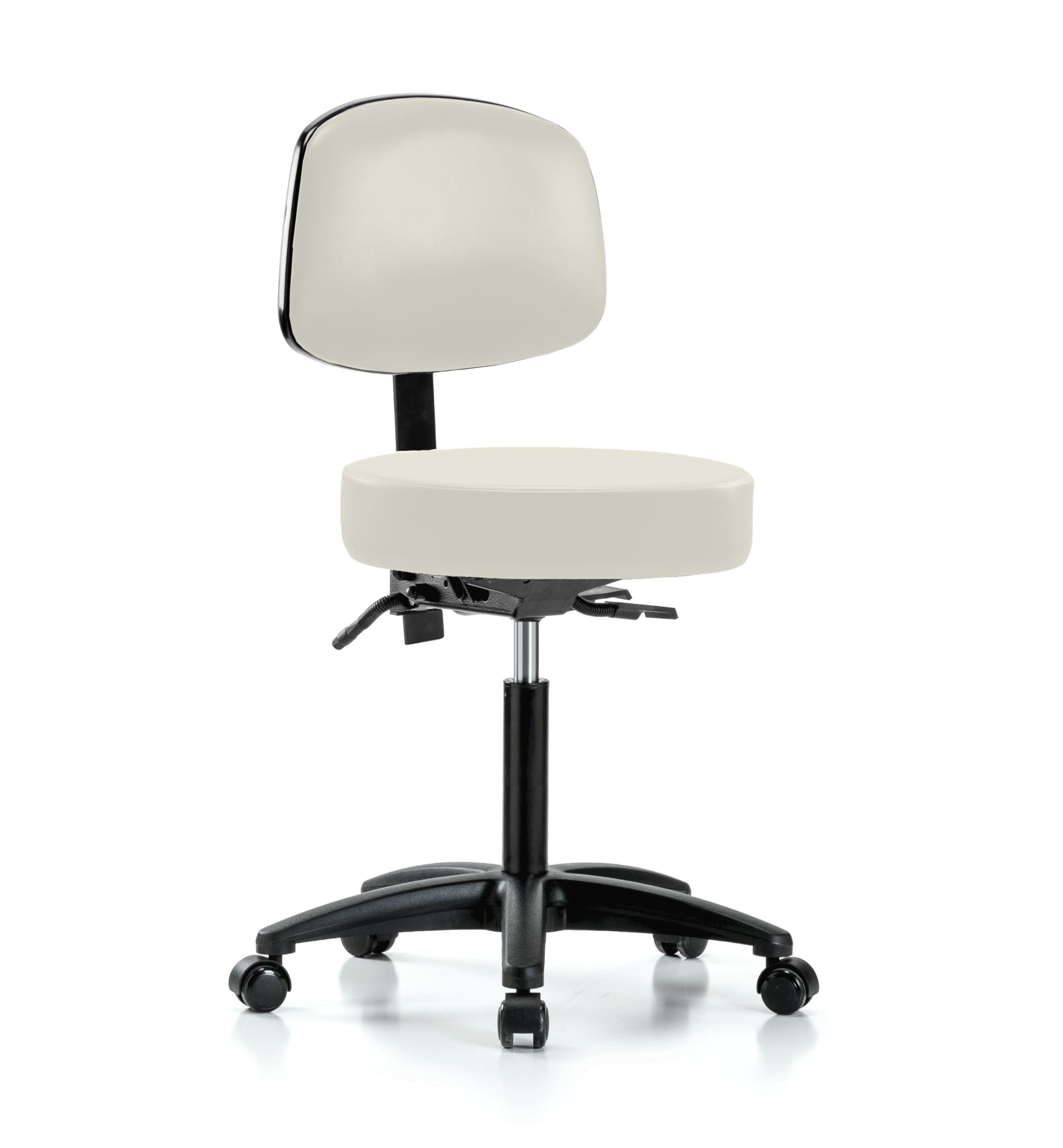Perch Exam Stool, Casters, 20.75-28.75", Off-White