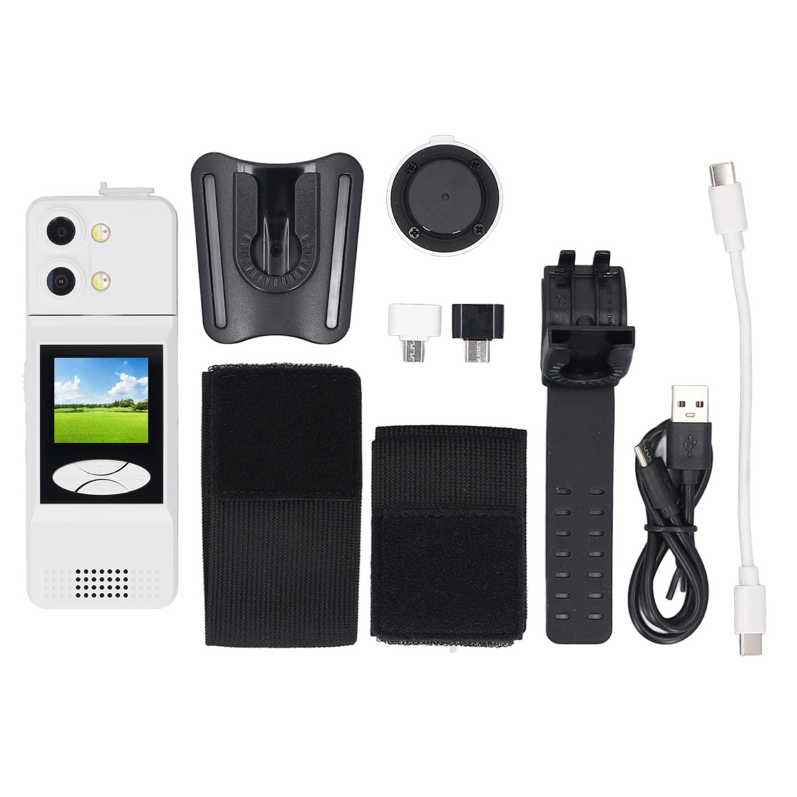 Body Mounted Camera with 2K Resolution, 180 Degree Rotatable Lens, 1.5 Inch Color Screen - Wide Angle, Long Battery Life, Wearable for Outdoor and Work Use