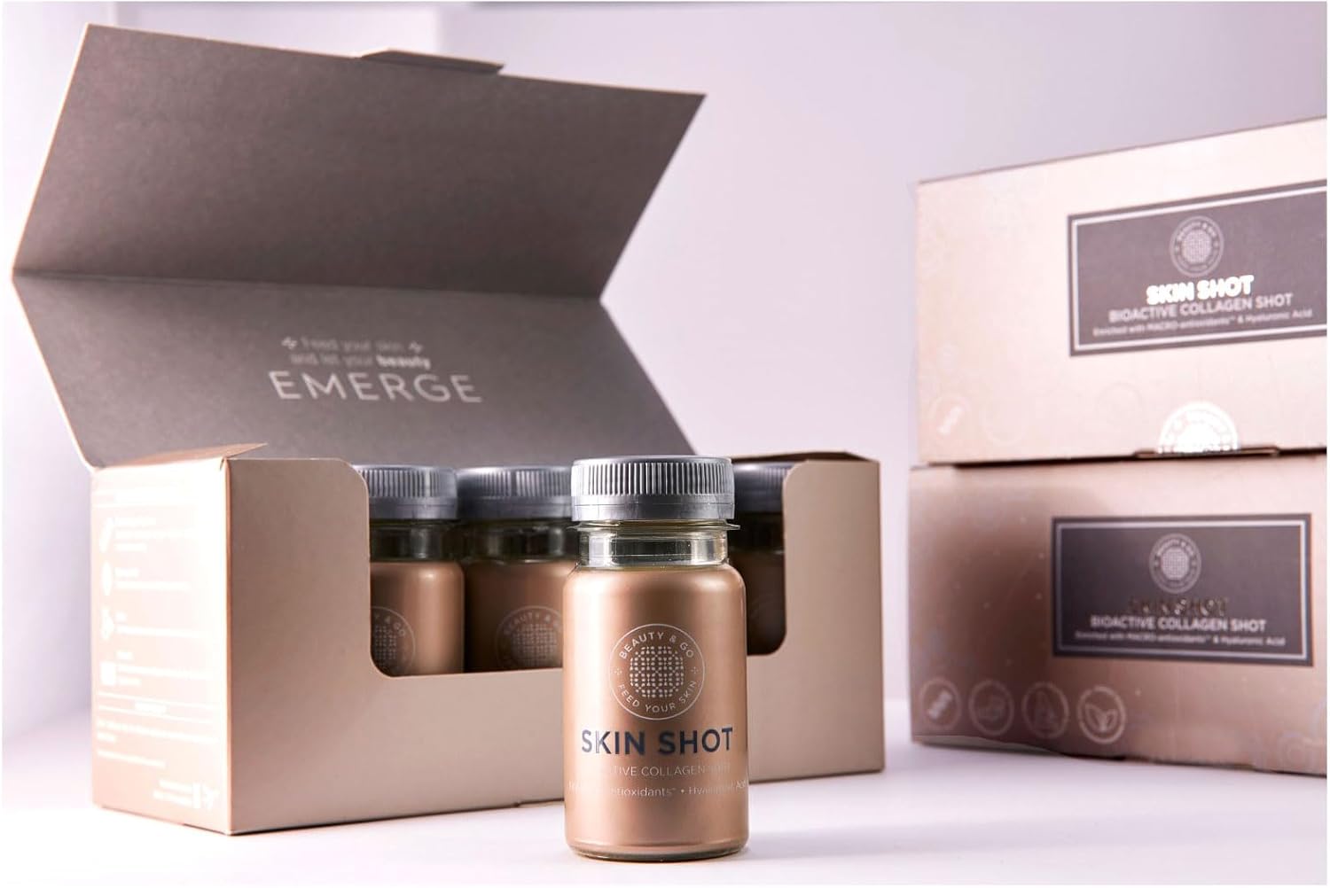 Beauty&Go Skin Shot – 30 Bottles x 100ml – 30-day Treatment – Liquid Collagen Supplement – Anti-ageing Beauty Drink Collagen 5000 mg, Hyaluronic Acid, Biotin, Niacin, Antioxidants, Vitamins, Minerals.