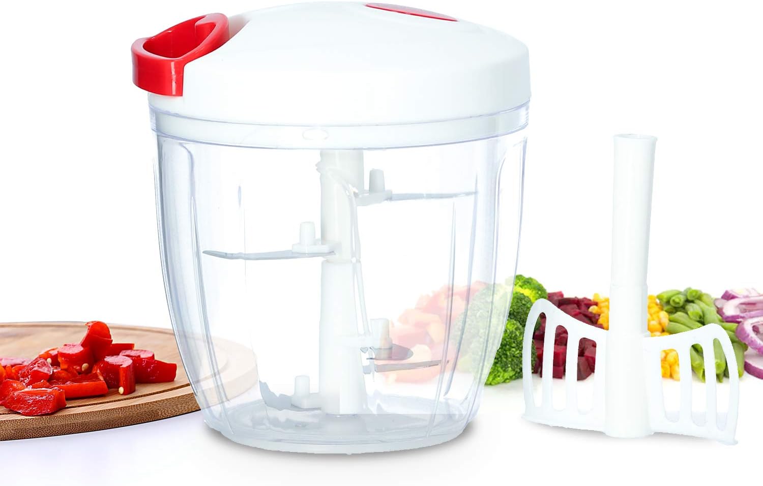 Dc1413 Manual Food Chopper Mini Hand Pull Food Processor/Mixer/Cutter/Dicer Manual Handheld Food Chopper Pull String To Slice Vegetables Onions Garlic Meat Nuts In Seconds, Multi