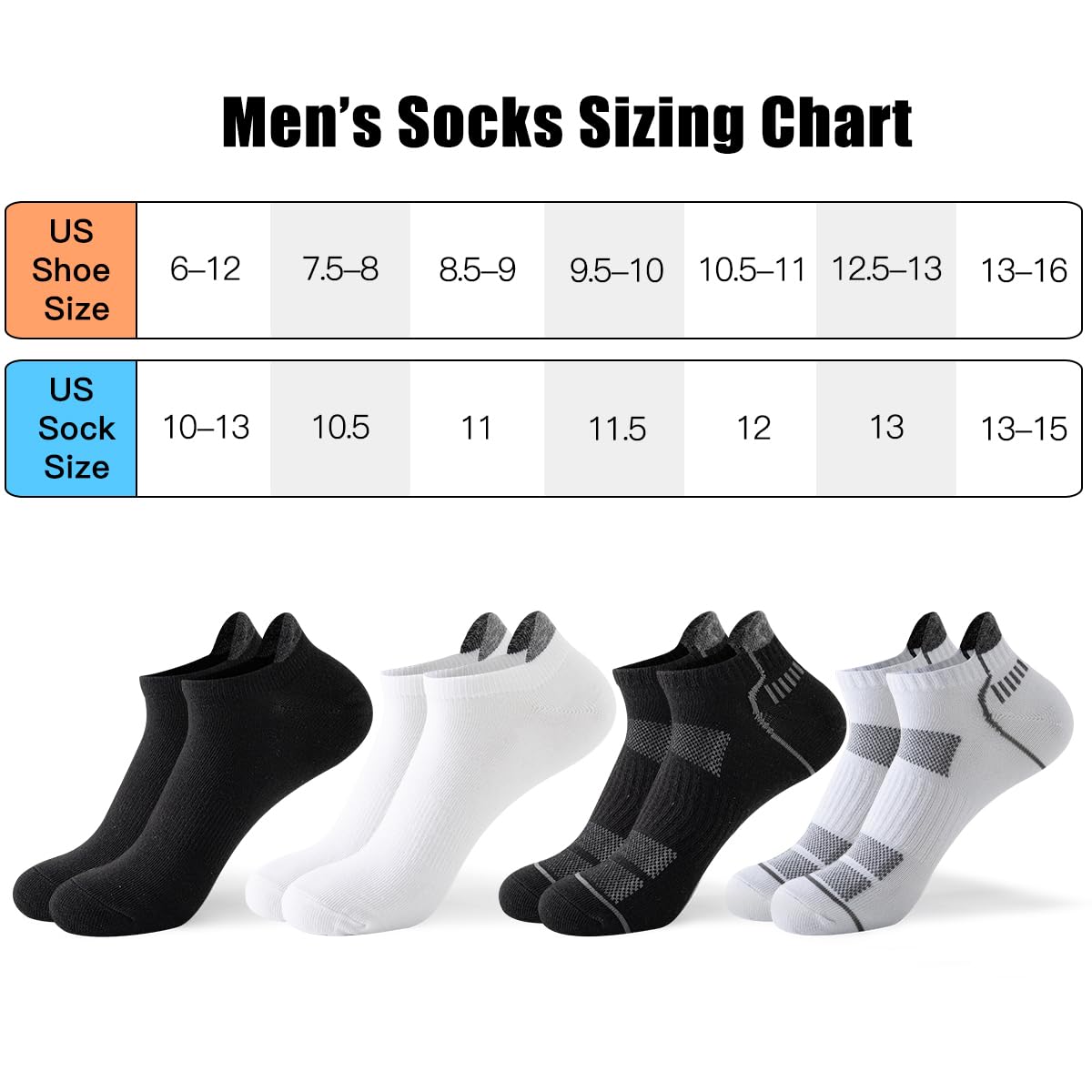 JOYNÉE Calcetines cortos informales para hombre, 20 pares, Blanco (20 pares), talla única