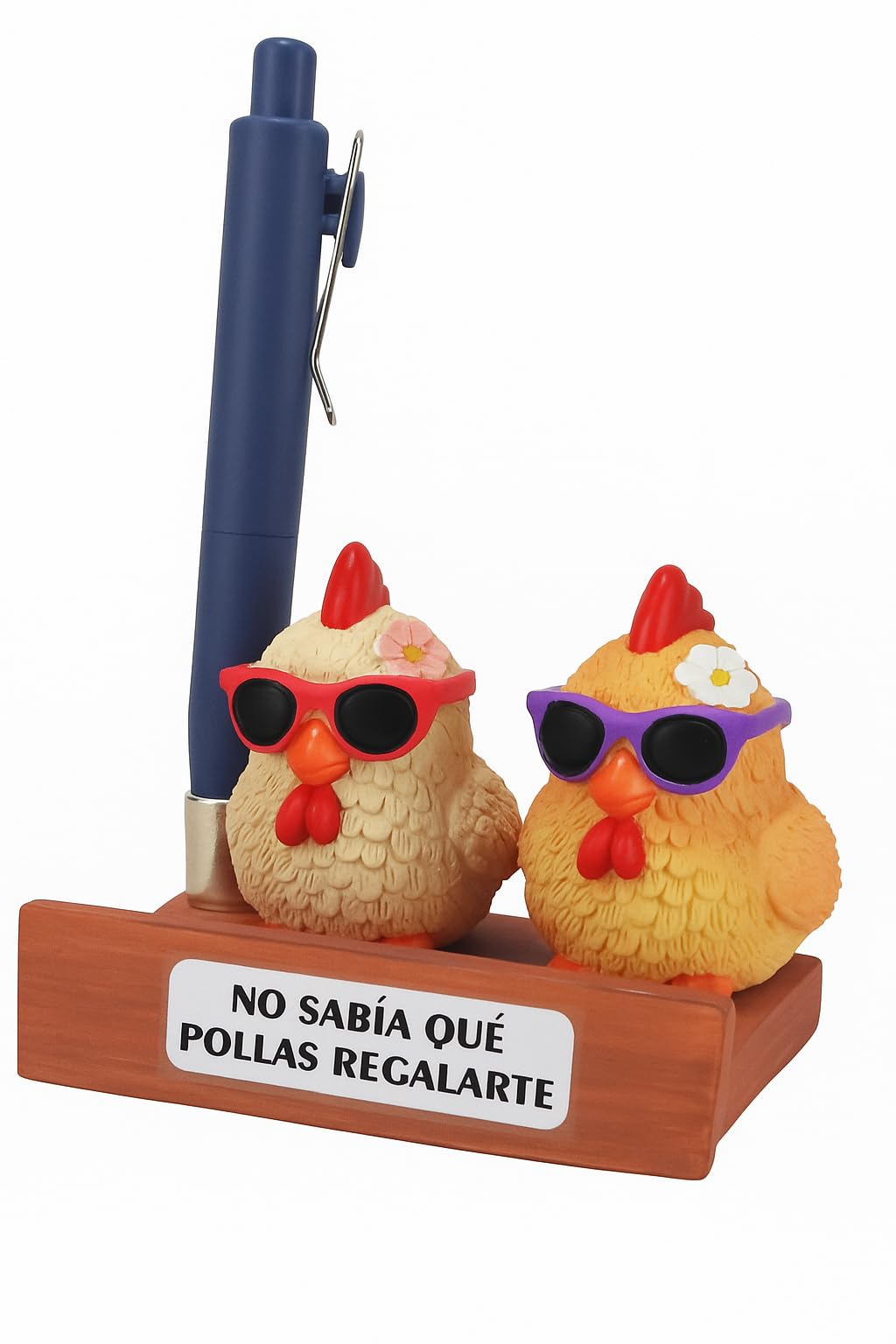 Regalo Original y Gracioso para todos – Set de Gallinas Soporte para Móvil con Bolígrafo – Idea de Regalo Divertida para Oficina, Escritorio, Cumpleaños y Amigos