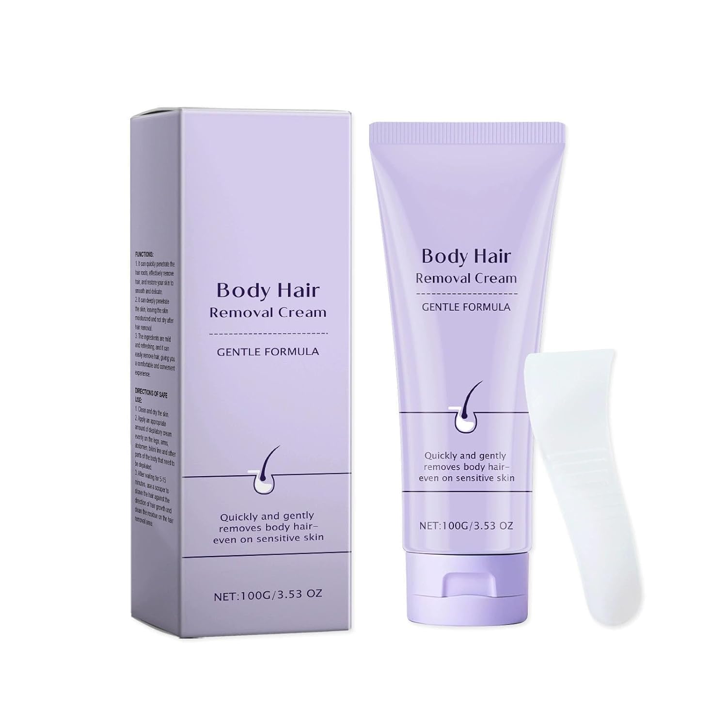 MFDZ Body Hair Removal Cream With Spatula Applicator,Gentle Formula, Safe For Sensit,Unisex Hair Removal And Skincare Cream,1PCS
