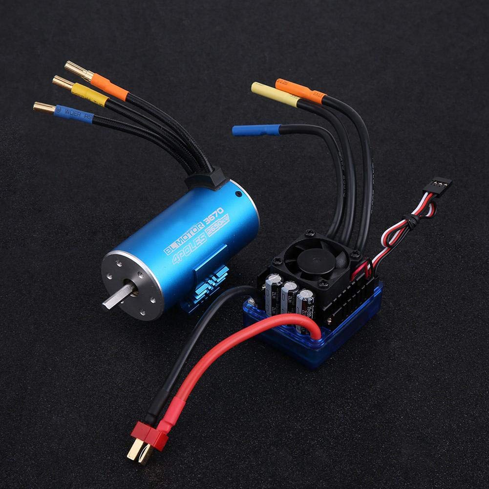 RC Car Motor with ESC, RC Combo 120A Brushless ESC + 3670 2650KV 4 Poles Motor Accessory for 1/8 Car
