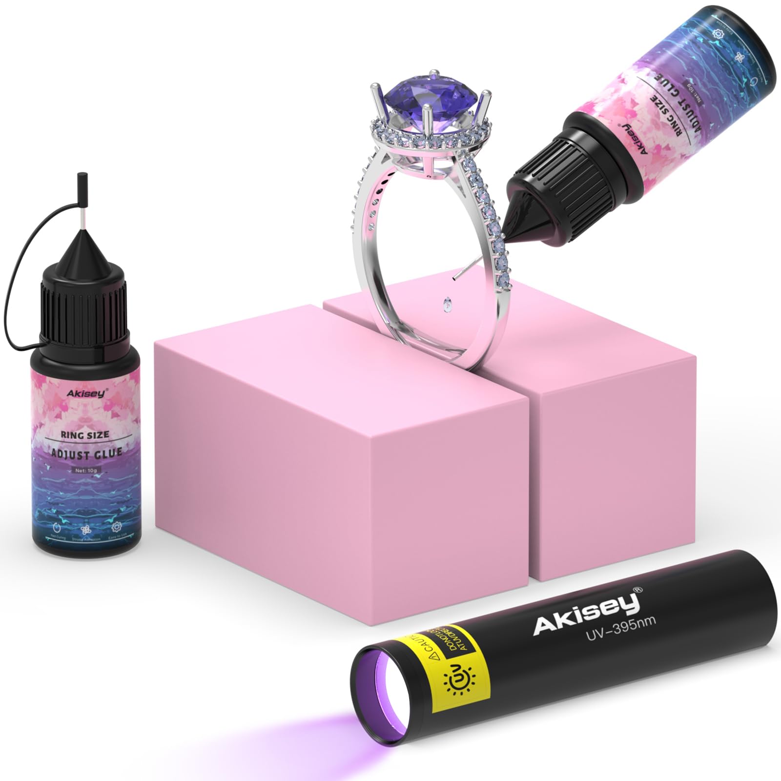 Ring Sizers for Loose Rings Ring Size Adjuster Kit for Women Rings Guards Kit with UV Light 10g