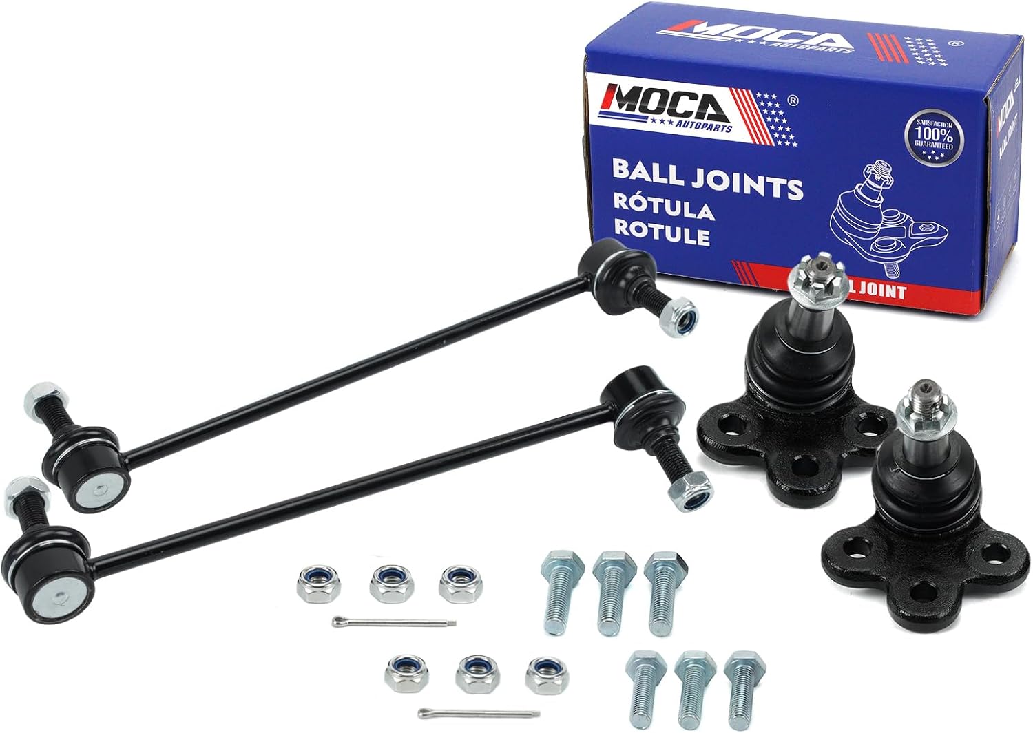 MOCA 2X Front Lower Ball Joints with 2X Front Sway Bar End Link Left & Right fits 2010-2017 for Chevrolet Equinox Front Suspension Kit, 2010-2017 for GMC Terrain Front Suspension Kit