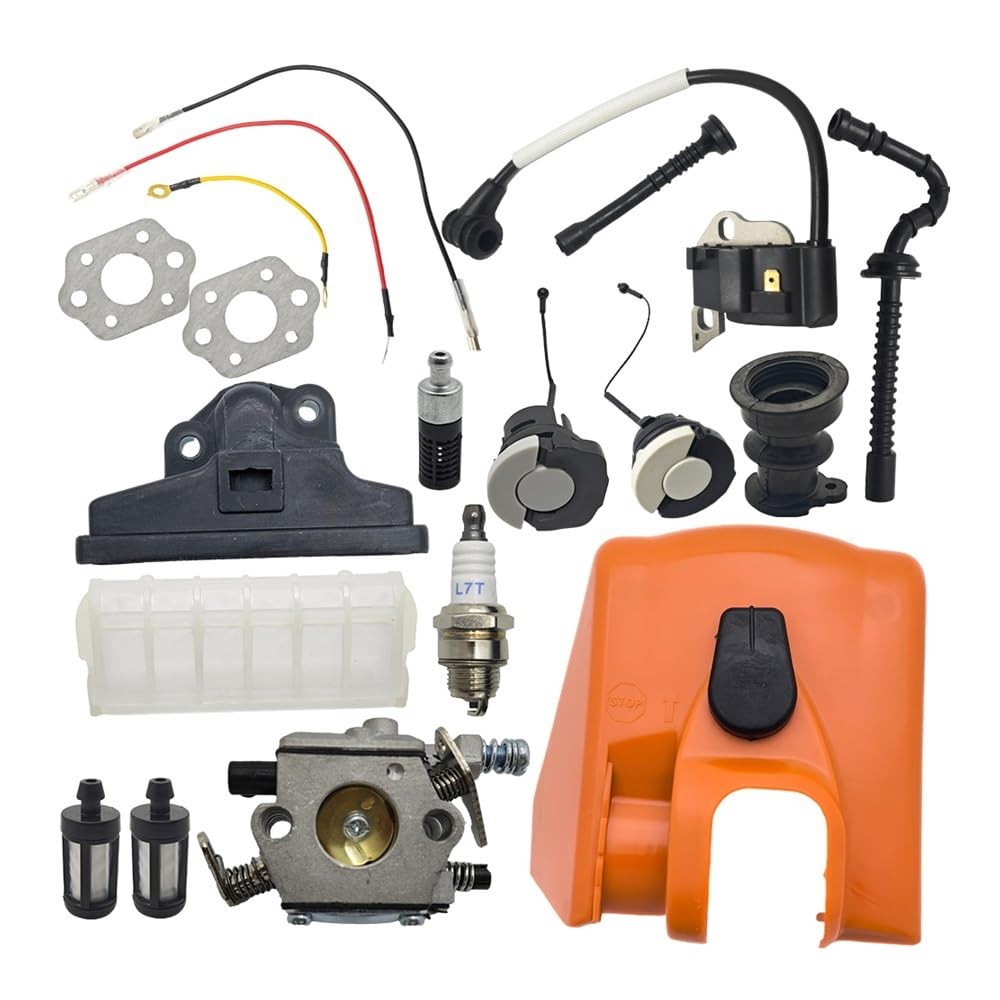 Kit de carburador con Tapa Filtro y Bobina Encendido for Motosierra MS250, MS230 MS210 (11231401902, 1123 358 7701)