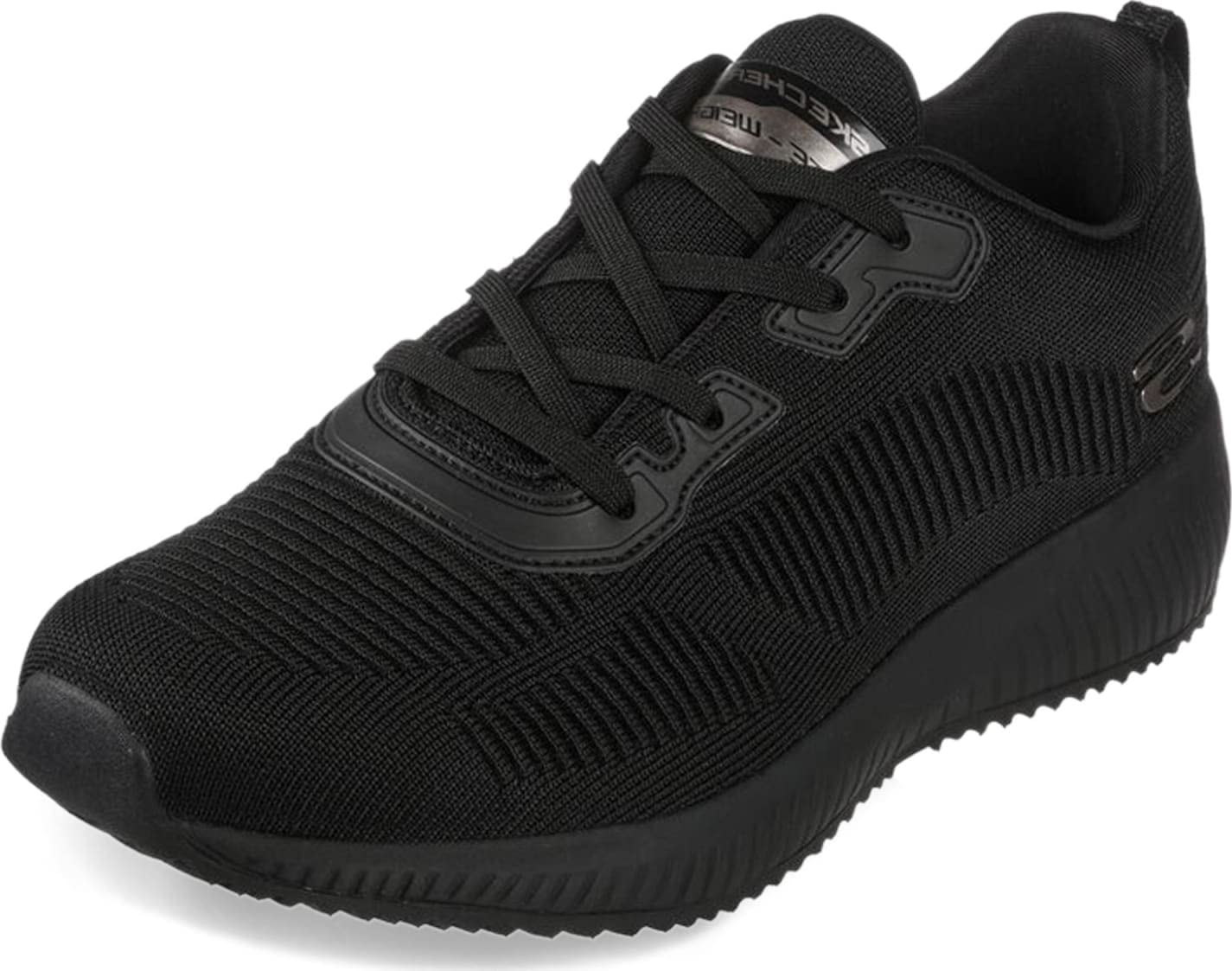 Skechers Men's Squad Sneaker, Black Mesh/Trim, 9.5 UK