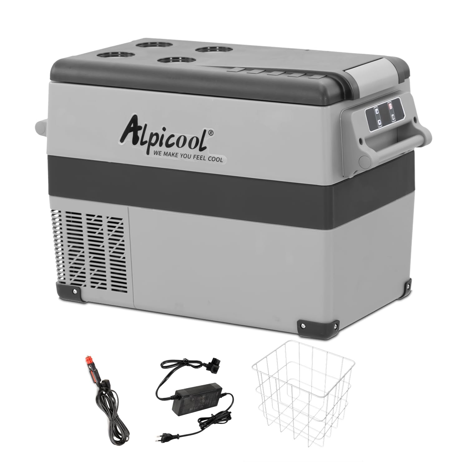 Alpicool CF45 45 Litros Nevera Portátil Eléctrica Refrigerador de Coche 12V 24V mini frigorífico CA 220v para Hogar, Camping, Viajes, Automóvil, 20ºC a 20ºC