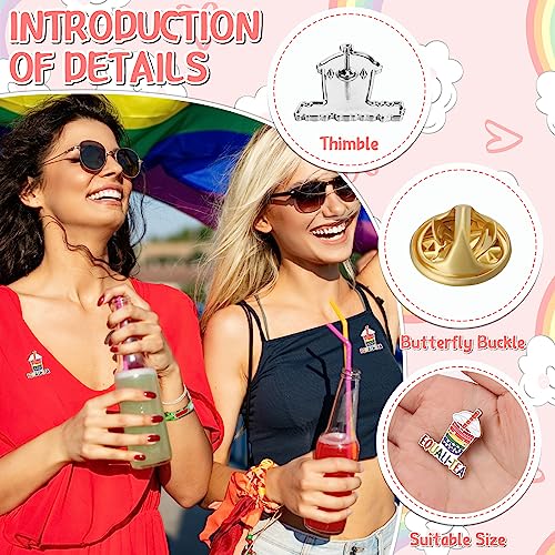 Image of Batiyeer 100 Pcs Gay Pride Pins LGBTQ Rainbow Equalitea Lapel Pins Milk Tea Enamel Brooch Badge for Pride Parades Month Support Gift Backpack Clothes Bags Hats Accessories Decoration