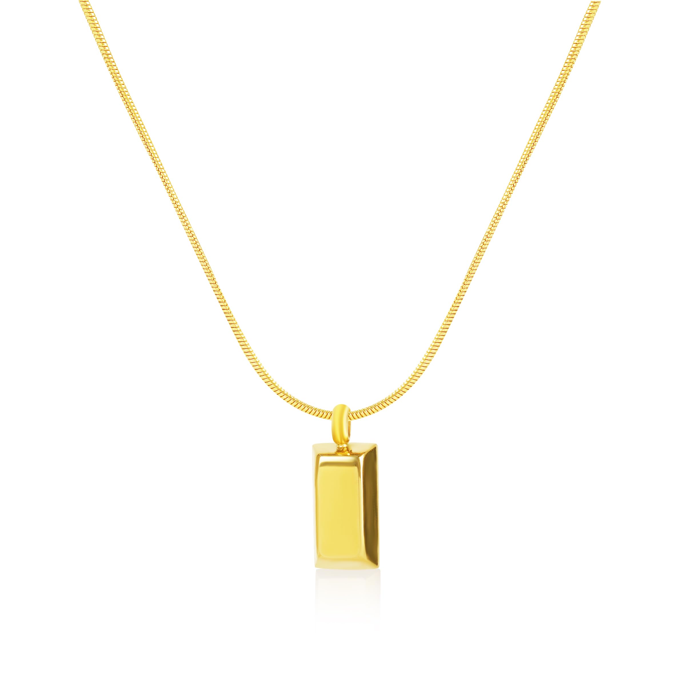 Jonayuov Titanium Steel Gold Plated Collarbone Necklace - Women's Dainty Gold Brick Bars Pendant