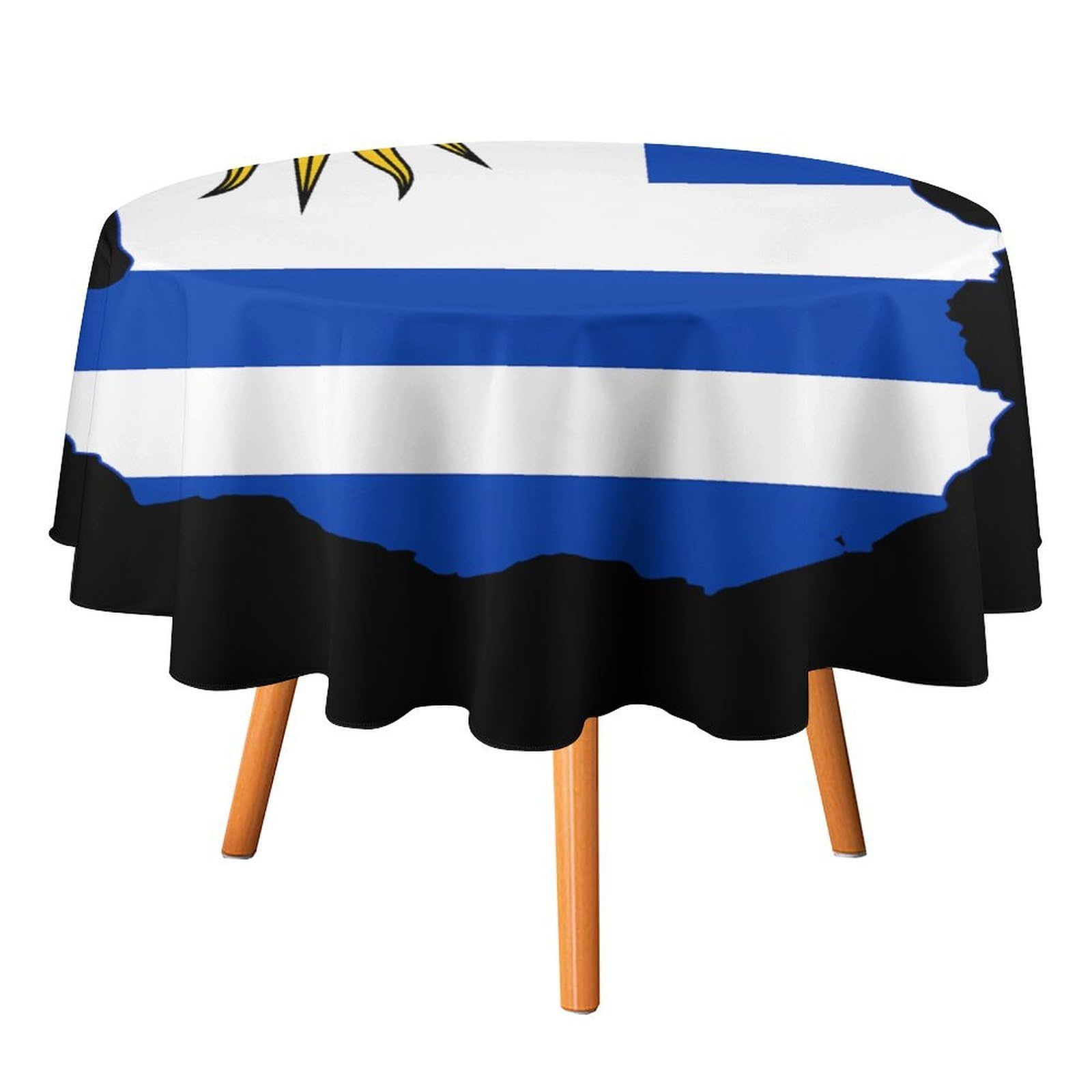 SMAZDFXX Flag Map of Uruguay Round Tablecloth Table Cloth Cover Decorative Fabric for Kitchen Dining Parties