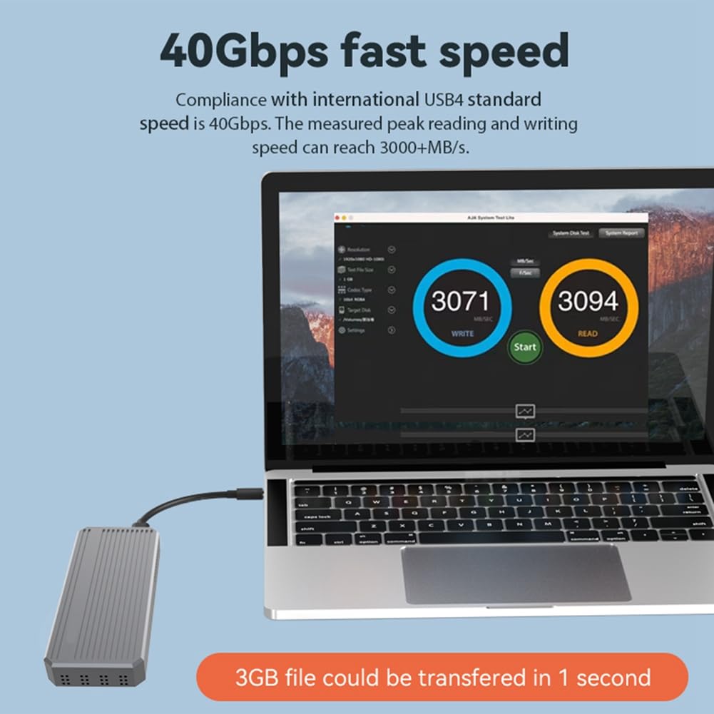 Pudełko na dysk twardy USB4 M2 Nvme Solid State Drive Reader 40G 4 mobilny dysk twardy ze światłem RGB