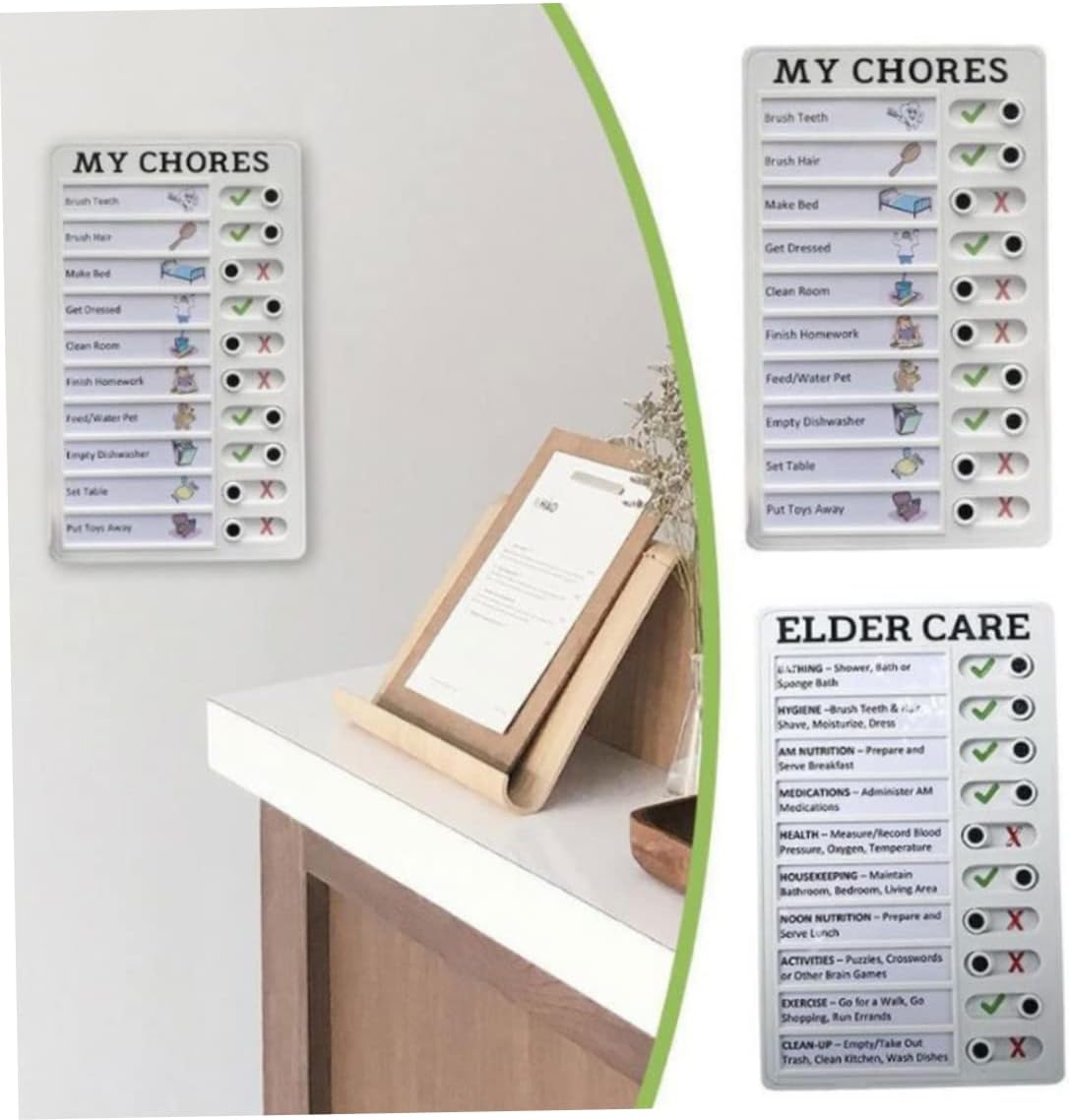 Eioflia RV Memo Portable My Chores Chart Board with Slider Reusable Checklist Reminder for Planning. : Office Products