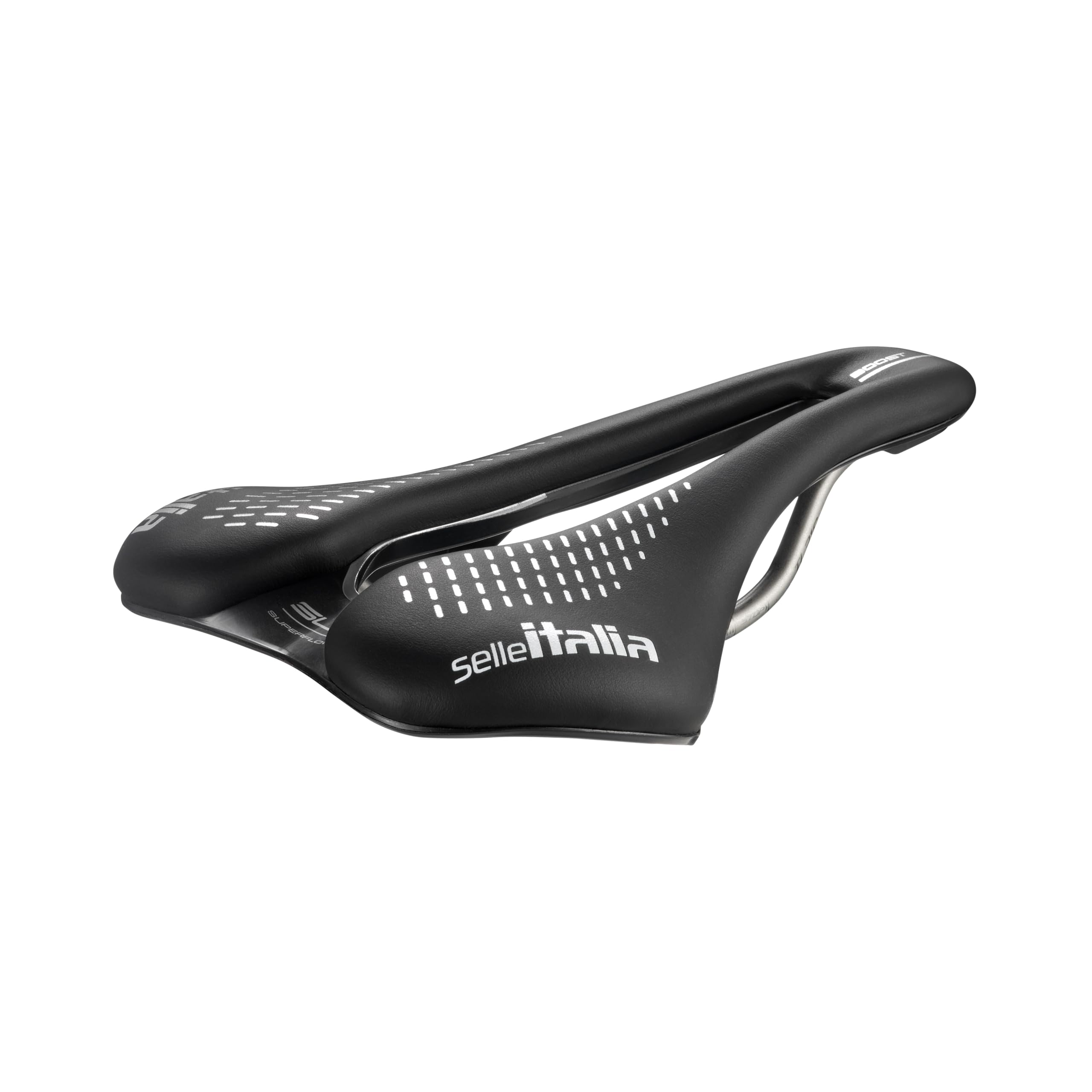 Selle Italia SLR Boost Gravel TI 316 Superflow - Sillín Bicicleta Gravel Racing Gel, Agujero Superflow, Inserciones Hi-Viz