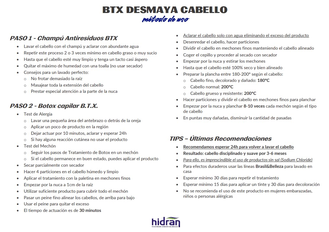 Kit Lifting Hidran BTX Desmaya Cabello 2 productos