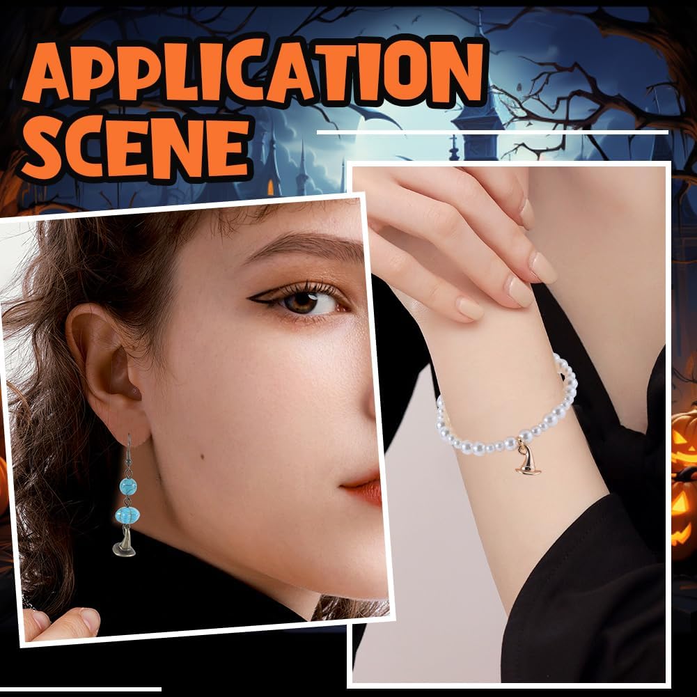 SUNNYCLUE 1 Box 60pcs 5 Colors Wizard Hat Charms 3D Charm Bulk Tibetan Antique Silver Bronze Gold Magic Halloween Christmas Charm for Jewelry Making DIY Craft Necklace Bracelet Earring - Image 5