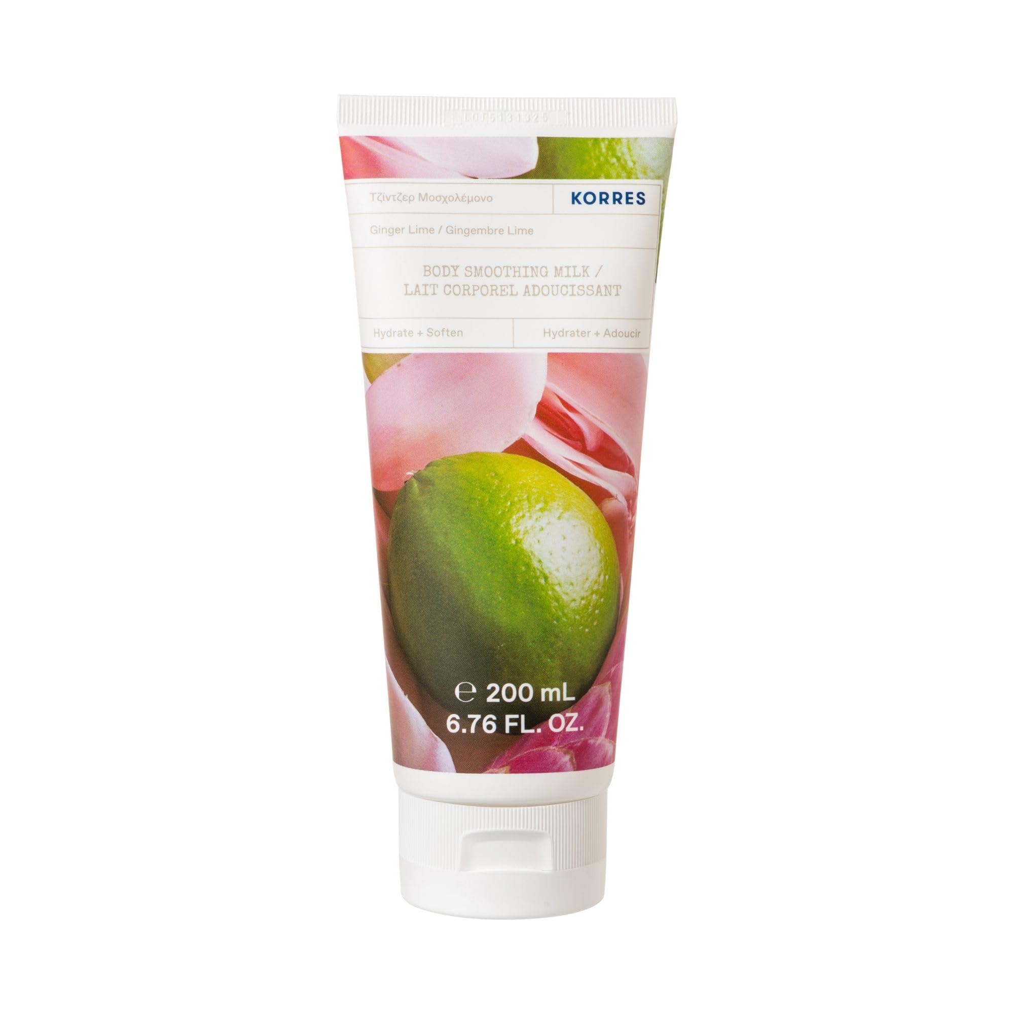 Korres Ginger Lime Glättende Körpermilch mit Aloe Vera, vegan, dermatologisch getestet, 200 ml