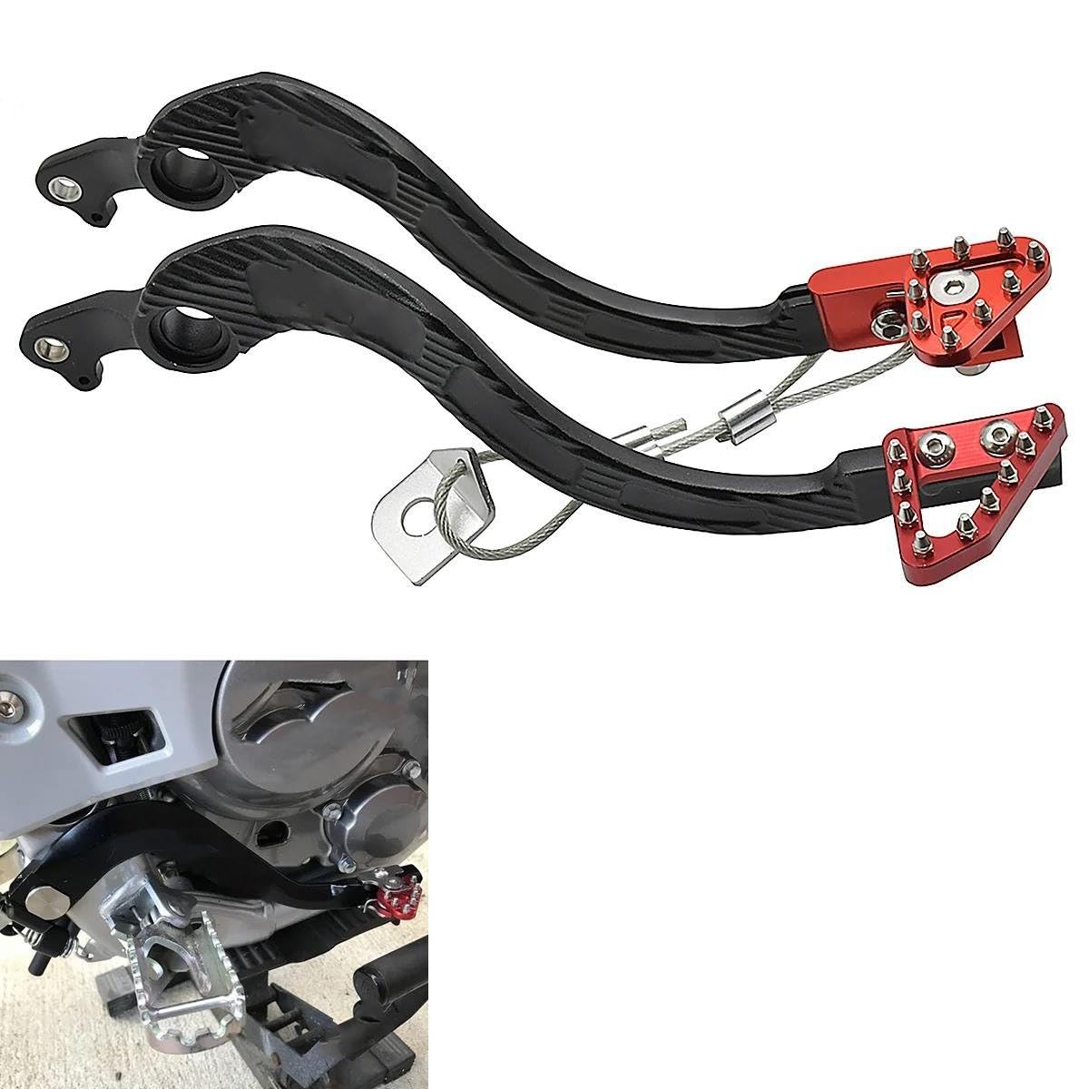 Pedales De Motocicleta para CRF250X para CRF450X para CRF250R para CRF450R para CRF450RX Palanca del Pedal del Freno Trasero De La Motocicleta Pedal (Color : B)