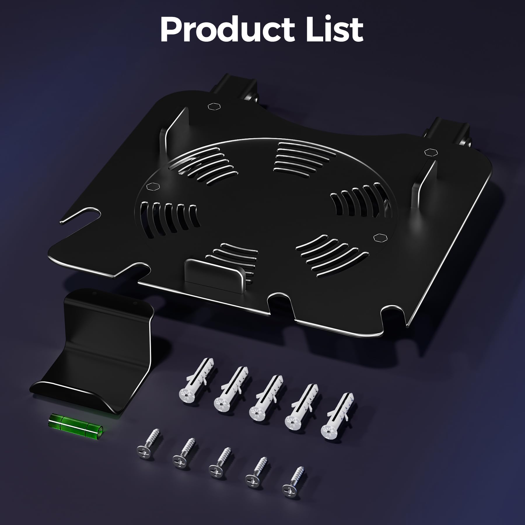 Soporte de pared para Xbox Series X con ventilación de refrigeración, soporte de aluminio plegable con almacenamiento para controlador, base segura y fácil instalación (color negro)