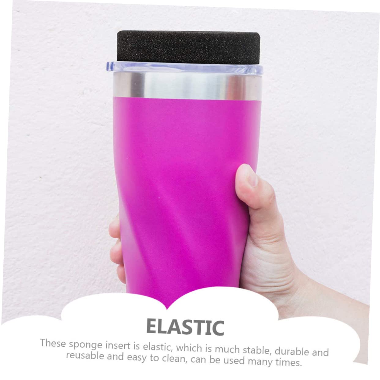 VILLCASE 6pcs Cup Turner Sponge Inserts Replaceable for Tumbler Crafting Soft Sponges Varying Center Diameters for Securely Holding Cups During Use