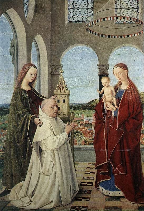 Tableau Dame et enfant par Petrus Christus - Impression d'art sur toile 60x90cm