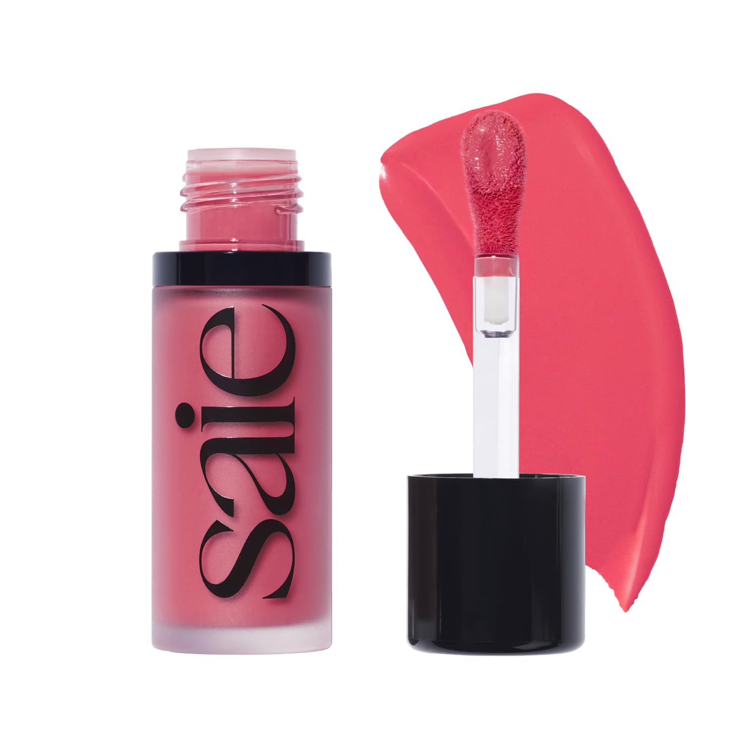 Saie Dew Liquid Blush for Cheeks – Hydrating Cream Blush Stick with a Blendable + Buildable Formula – Skincare Infused Dewy Cheek Tint for a Natural Flush – Glowy Makeup Essential – Flirty (.40 oz)