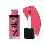 Saie Dew Liquid Blush for Cheeks - Hydrating Cream Blush Stick with a Blendable + Buildable Formula - Skincare Infused Dewy Cheek Tint for a Natural Flush - Glowy Makeup Essential - Flirty (.40 oz)