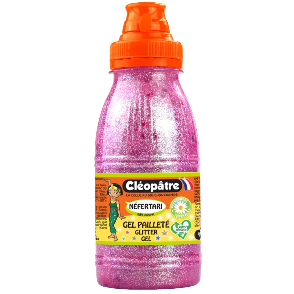 CLEOPATRE - GP250-CORAZÓN Gel con lentejuelas corazón frasco de 250 ml