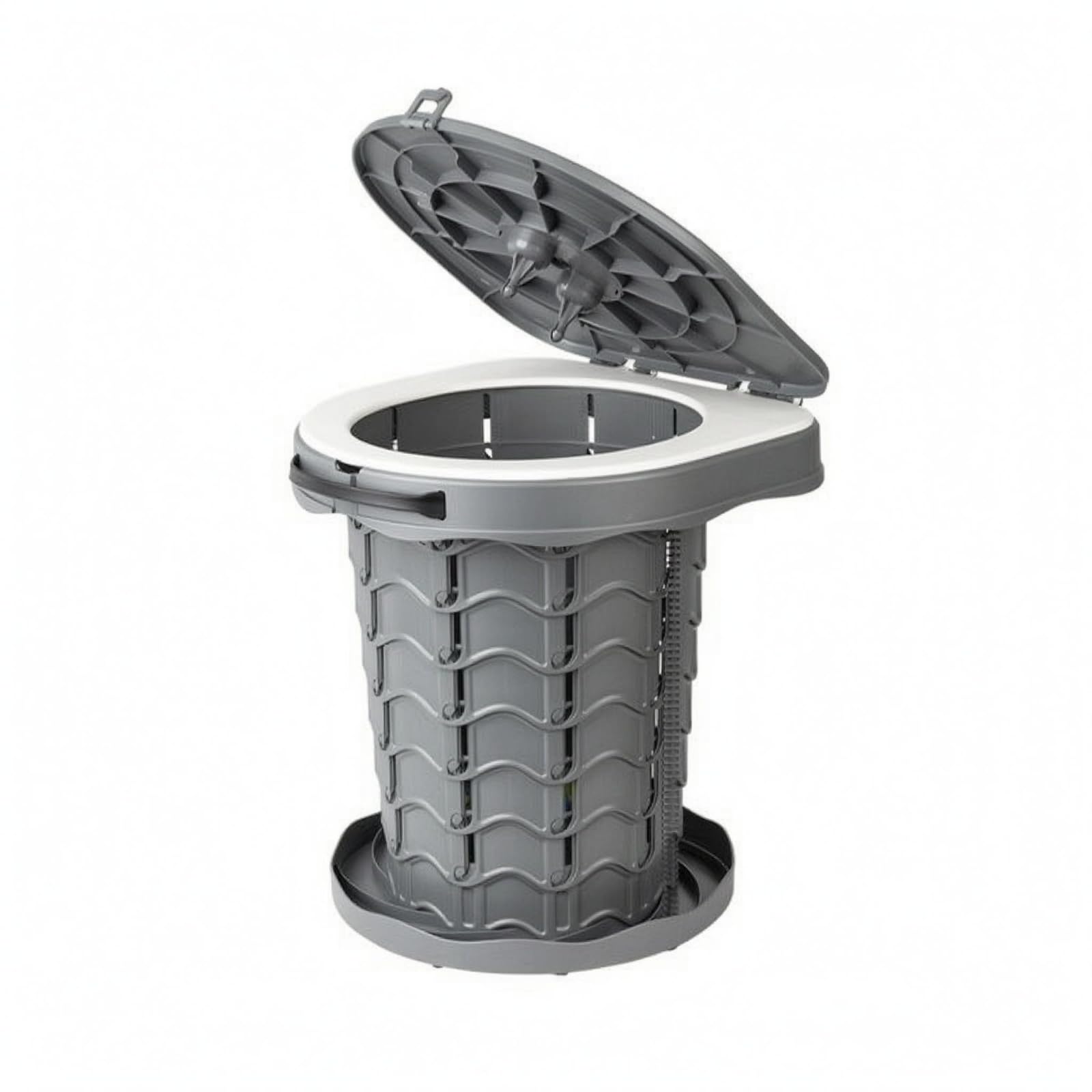 perfeclan Asiento Plegable Portátil Inodoro de Emergencia Retrete Portátil Sanitario Plegable con Diseño Ligero PP de Alta Resistencia Bolsa Incluida y Montaje, Gris Oscuro