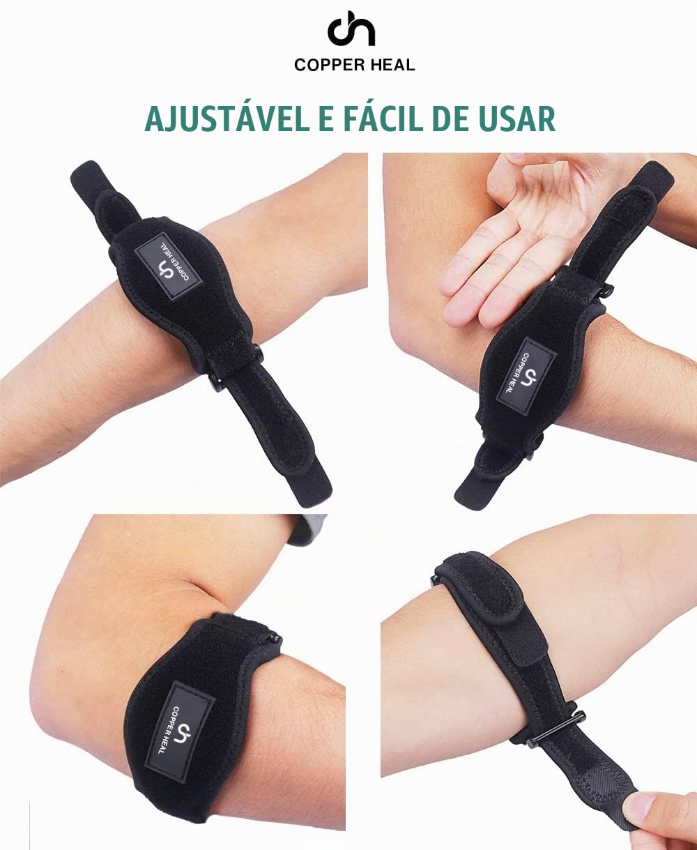 COPPER HEAL Elbow Brace (PAR) - Suporte AJUSTÁVEL & Recuperação