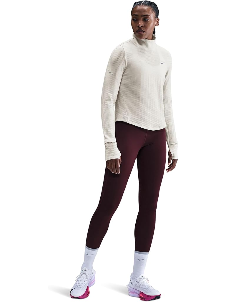White Nike Swift Sphere Thermo-FIT Turtle-Neck Top