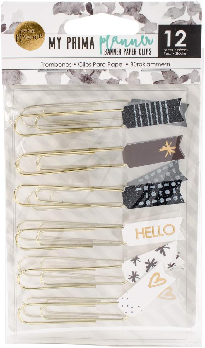Prima Marketing 655350591441 Myprimaplanner Embellishments-Paperclips My Prima Planner Embellishment- Banner Paper Clips
