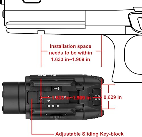 Miniatura 6 de OLIGHT PL-3S Valkyrie - Luz táctica compacta de 1000 lúmenes, luz LED táctica montada en riel con llaves de localización de riel para Picatinny