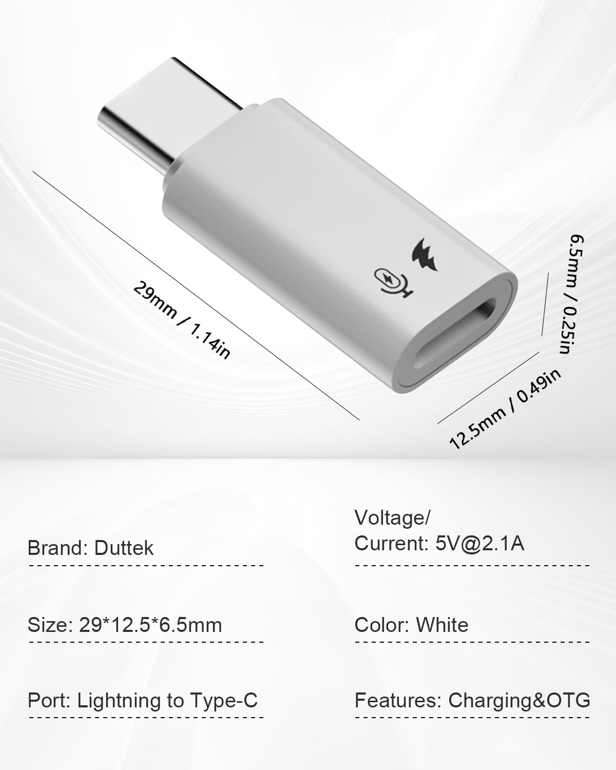 2 Pack Type C To Lightning Microphone Adapter For Lavalier Microphone, USB C Male To Lightning Female Converter For Charging Your Phone,Such As IPhone17/16/15 Series, IPad, Not For Headphones And Data