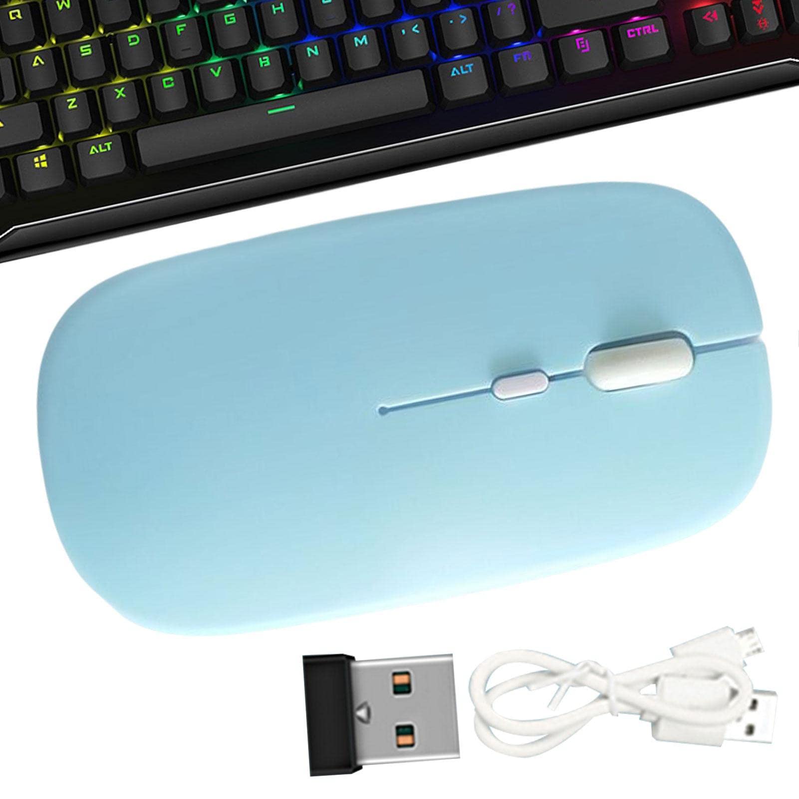 Teksome Cordless Mice for Laptop - 2.4G Silent Mouse for Computers,Rechargeable Mouse with Receiver, 1600 DPI for Notebook, Laptop, Computer, Desktop