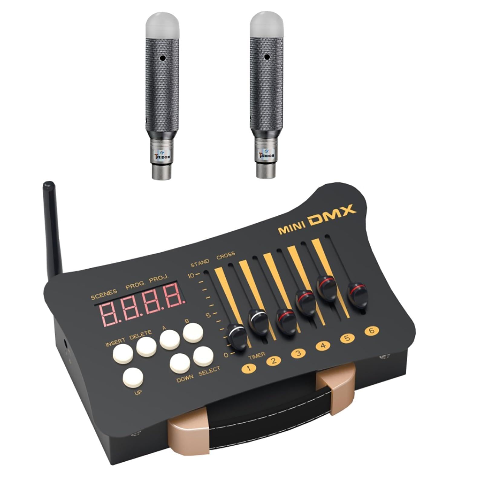 Contrôleur DMX, Mini contrôleur DMX 512 Portable, équipé de 3 contrôleurs DMX Récepteur Dfi DJ 2.4G 3, contrôle sans Fil, Batterie intégrée, Rechargeable, adapté aux fêtes sur scène, BR2