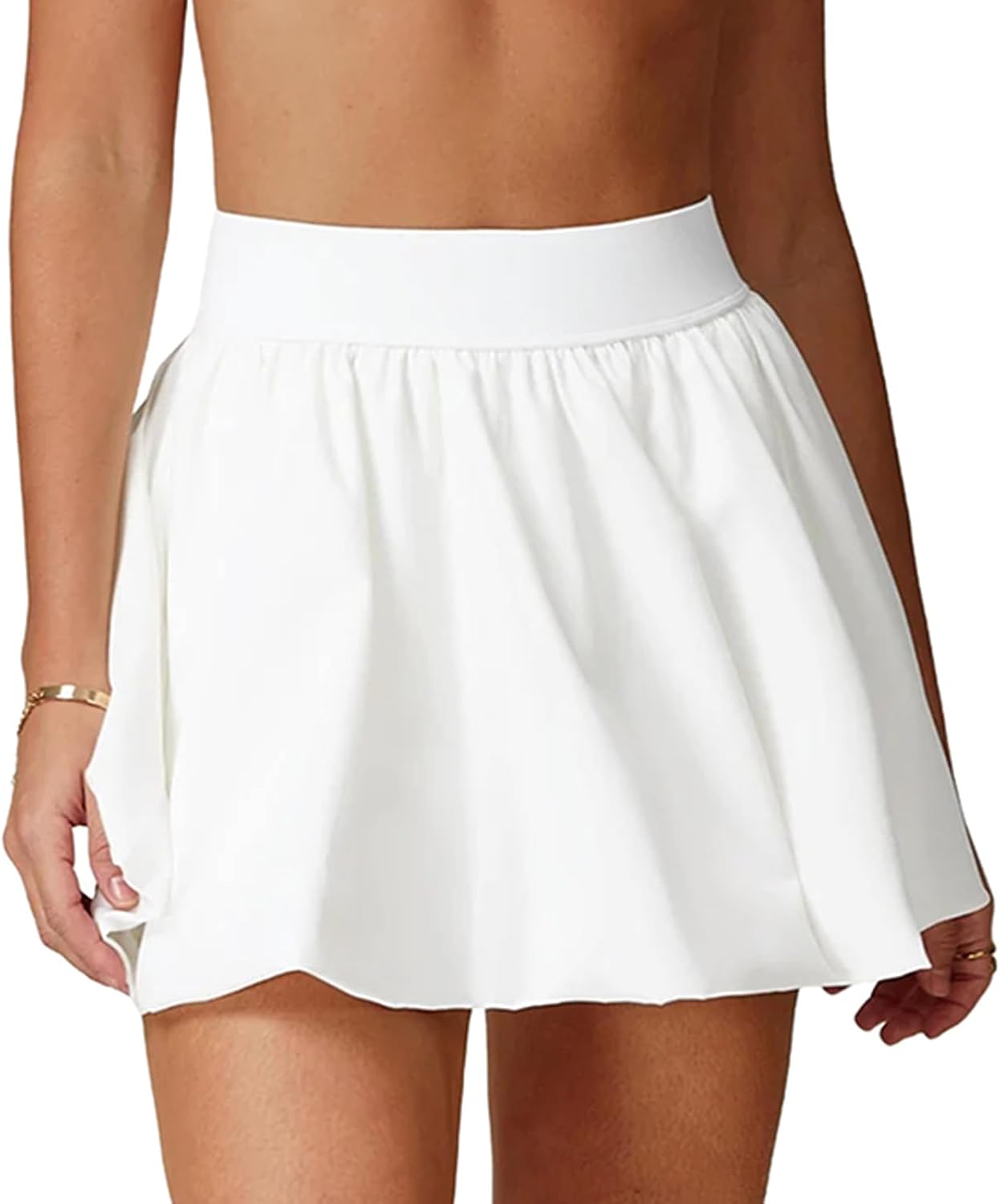 Flowy Pleated Mini Skirt for Women High Waisted Ruffle Tennis Athletic Skater Golf Skirt