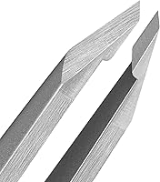 NILIYA Precision Slant Eyebrow Tweezers for Women - 0.15mm Sharp Tip Facial Hair & Blackhead Remover with Travel Case (Silver)