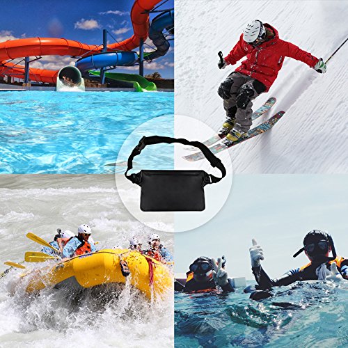 NKTM Waterproof Pouch Dry Bag Fanny Pack with Waist Strap Keep Your Cellphone Cash Safe and Dry Perfect for Boating Swimming Snorkeling Kayaking Beach