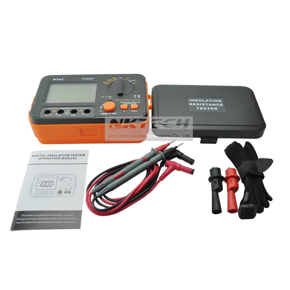 VICI VC60B+ Testeur de mégohmmètre numérique Mégohm Isolant LCD DC AC Tension Résistance DC-250/500/1000V AC-750V Multimètre Testeur avec Tournevis TL-1